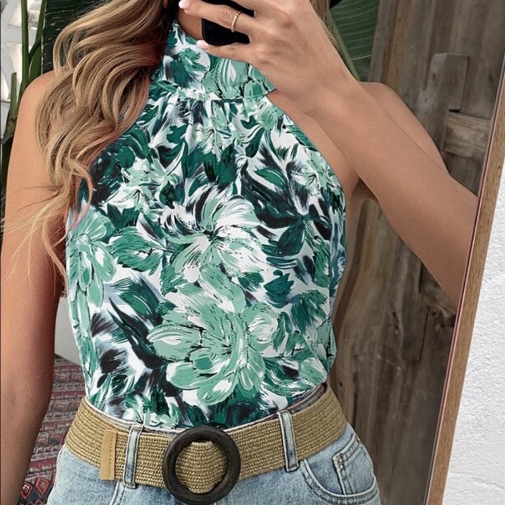 Bohemian Boho Floral Print Tank Top PINK - Picture 10 of 15